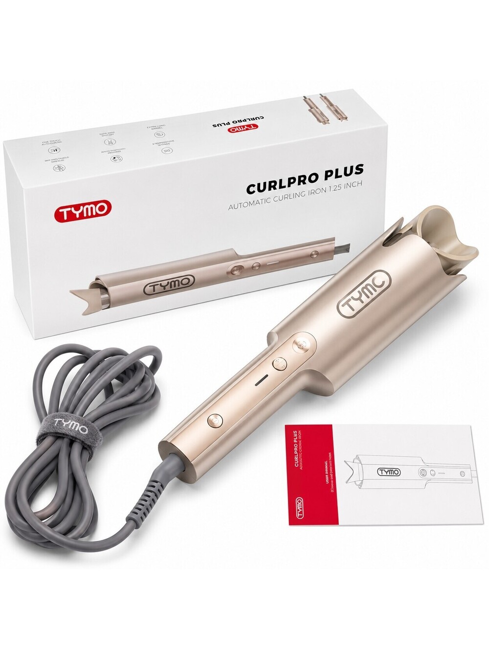 TYMO CurlPro Plus Automatic Curling Iron Upgraded Rotating Barrel Curling Wand